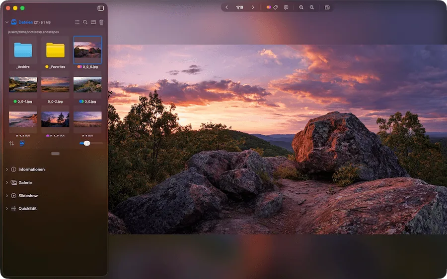 Phiewer PRO Mac photo viewer main window